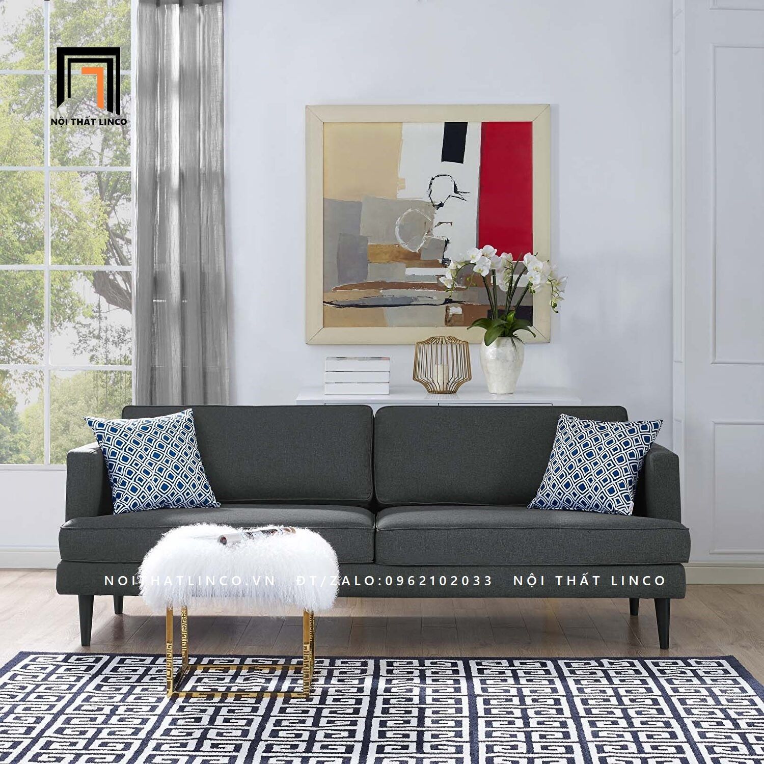 Ghế sofa băng kiểu dáng hiện đại BT102 Teal 1m9 giá rẻ