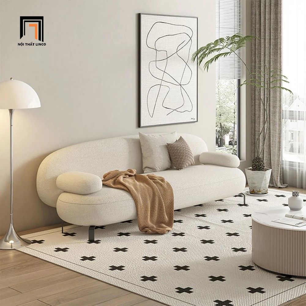 Ghế sofa băng cong BT147 Nina dài 2m cho tiệm shop
