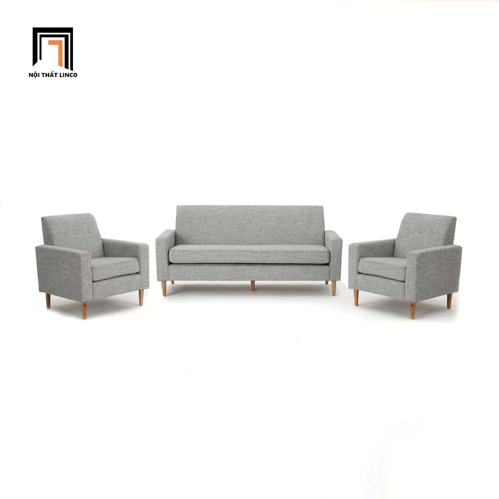 Bộ ghế sofa phòng khách nhỏ gọn KT120 Wachtel vải nỉ giá rẻ