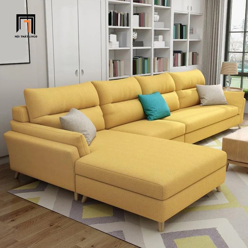 Bộ ghế sofa góc L vải nỉ 3m x 1m6 GT162 Texon xám đậm