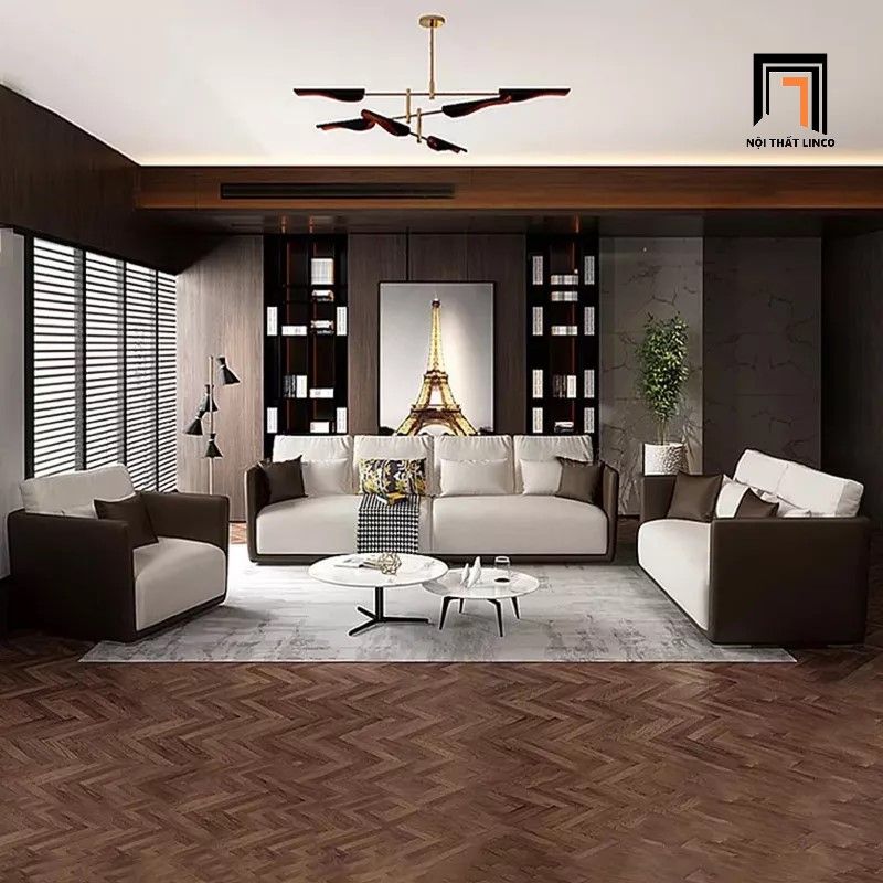 Ghế sofa băng sang trọng BT24 Nordic 2m4 phối màu da giả