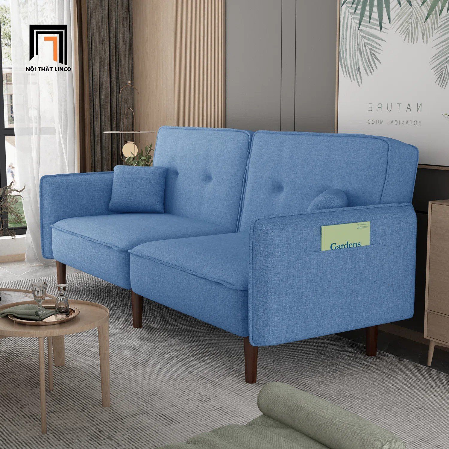 Ghế sofa bed bật giường nằm GB79 Bohlman 2m màu xanh dương