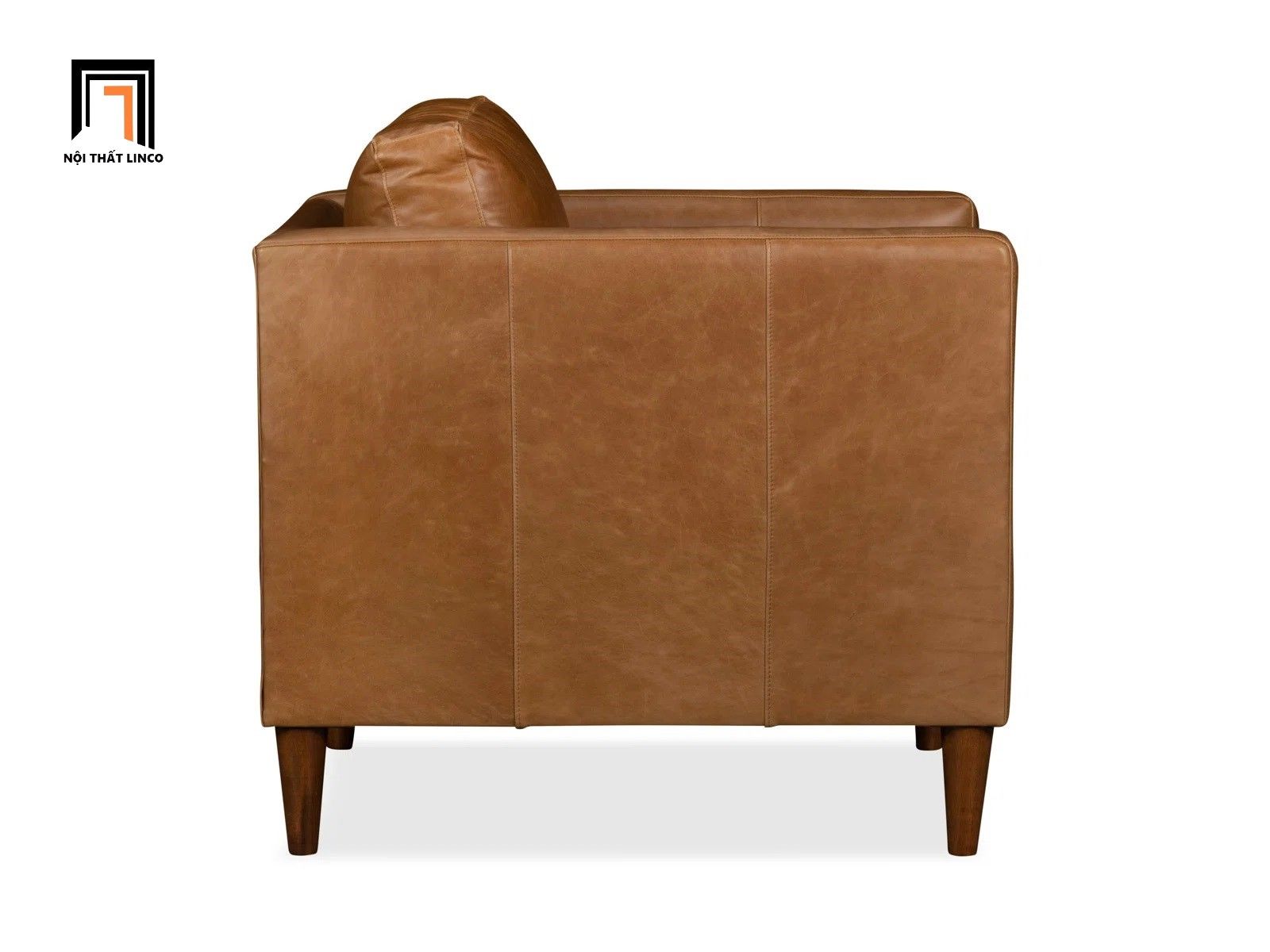Ghế sofa đơn nhỏ bọc da DT38 Clifford nâu da bò