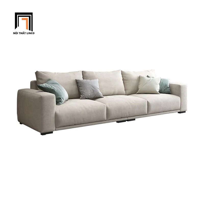 Ghế sofa băng vải nhung xám trắng BT252 Omaha 2m nhỏ gọn