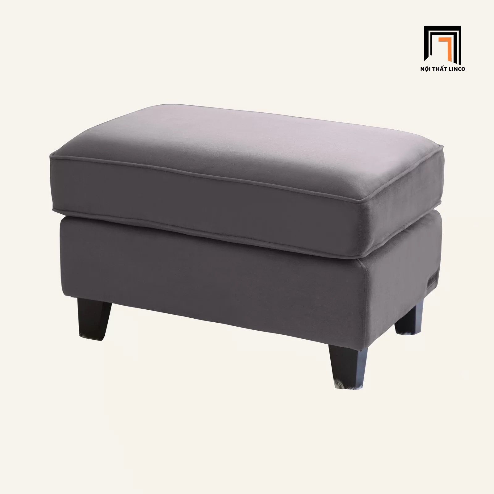 Ghế sofa đơn vải nhung DT43 Dolce màu xám lông chuột