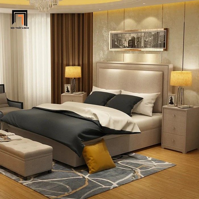 Giường ngủ cao cấp phong cách châu Âu GN76 Hailee sang trọng