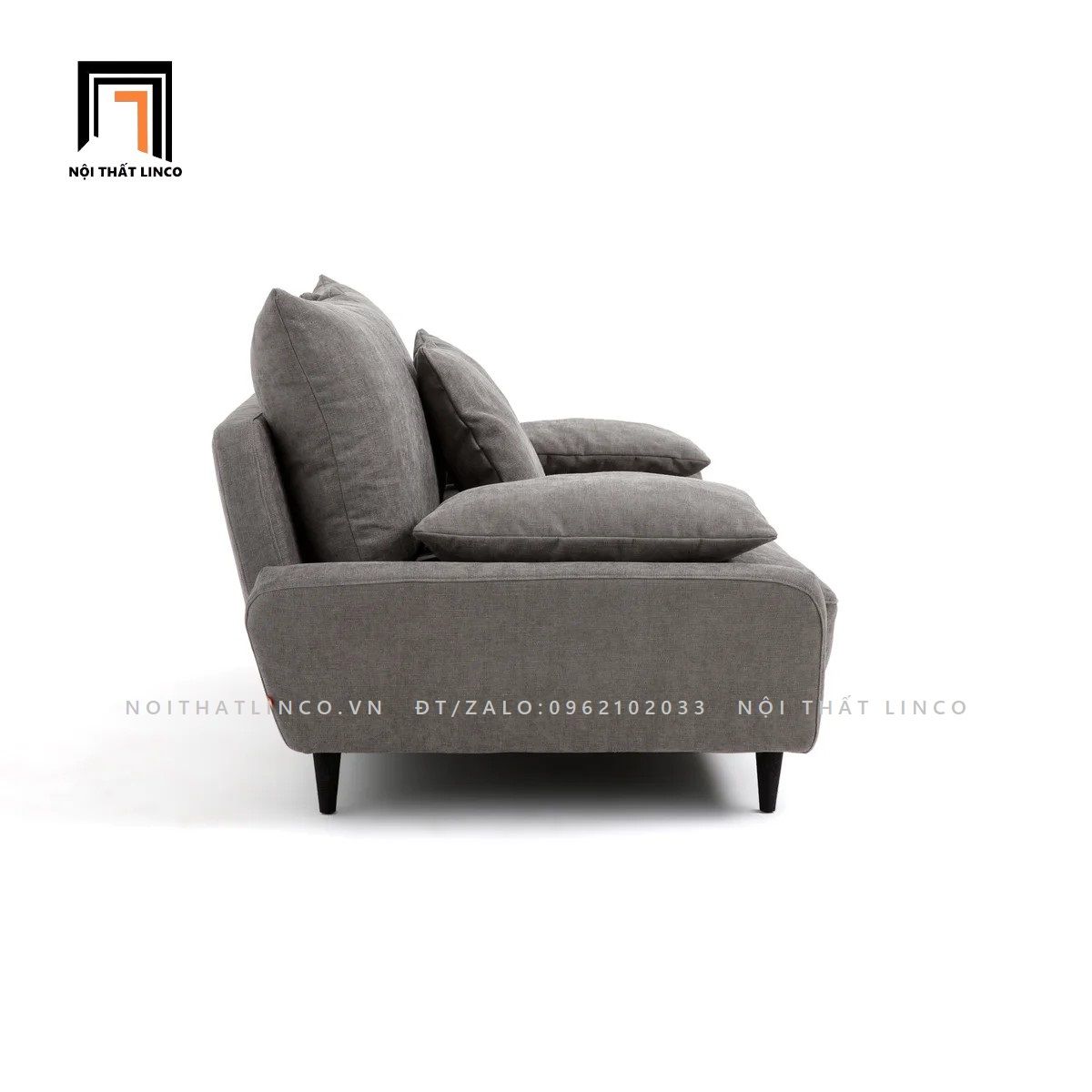 Ghế sofa băng xám lông chuột BT91 Lanak style hiện đại