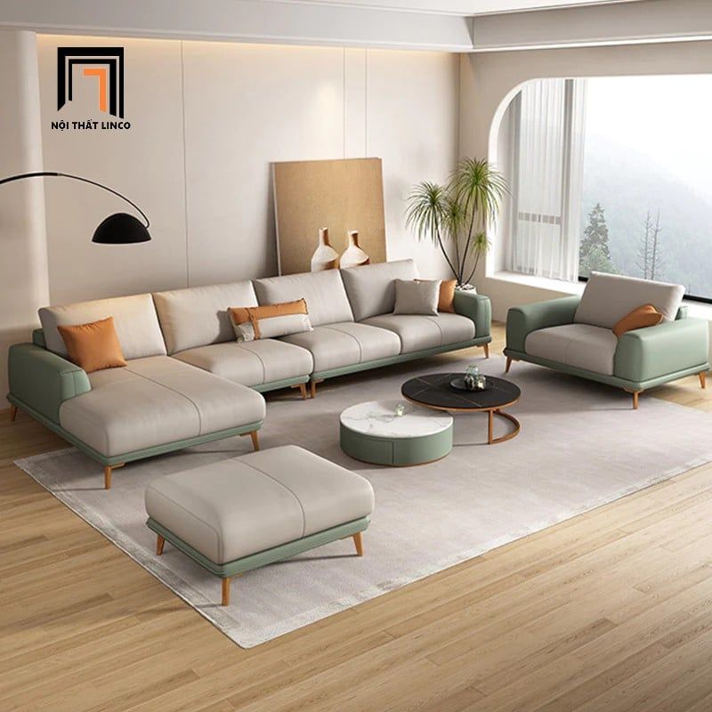 Bộ ghế sofa góc L không gian lớn GT174 Atonio 3m x 1m6 sang trọng