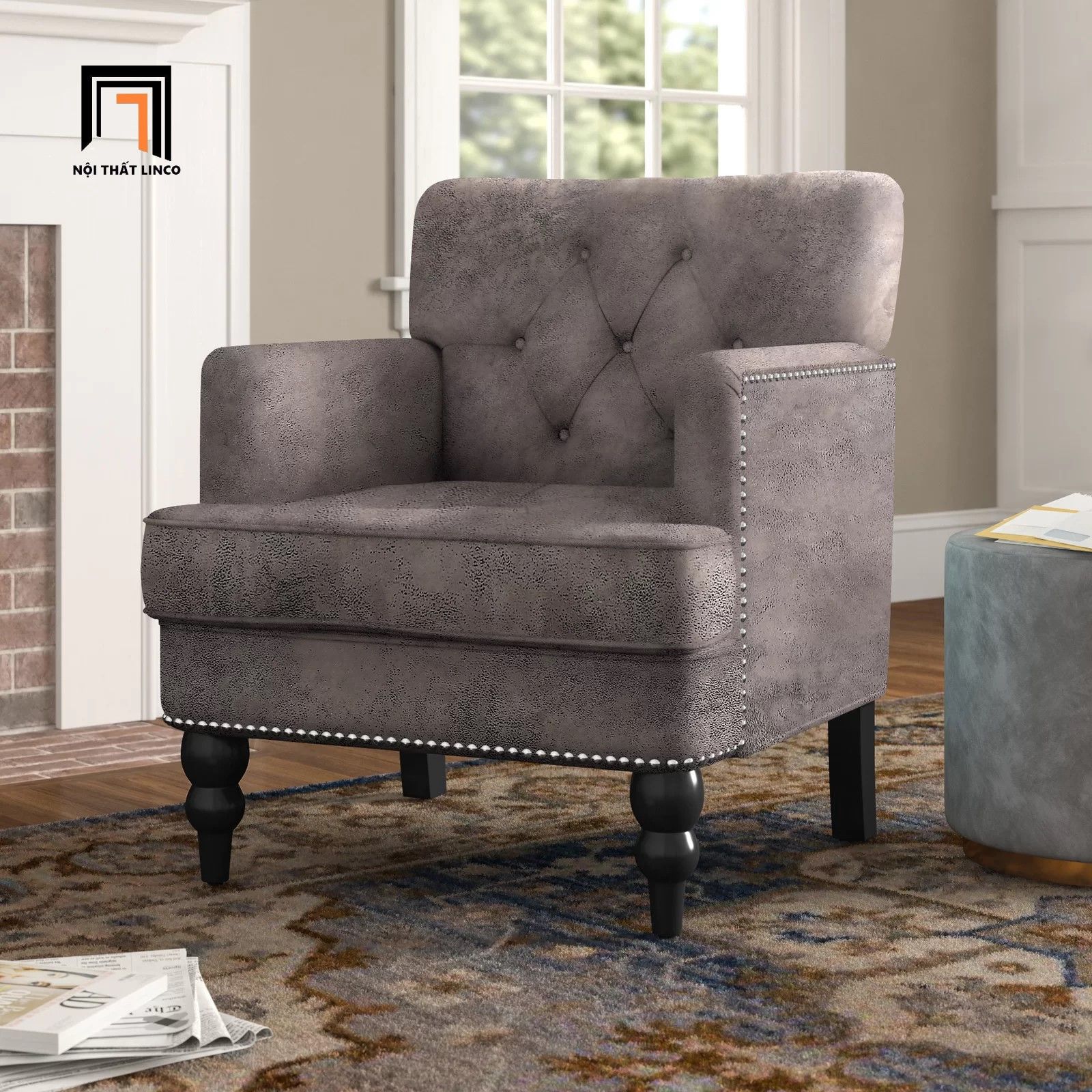 Ghế sofa đơn ngồi đọc sách DT40 Cozine vải nỉ cao cấp