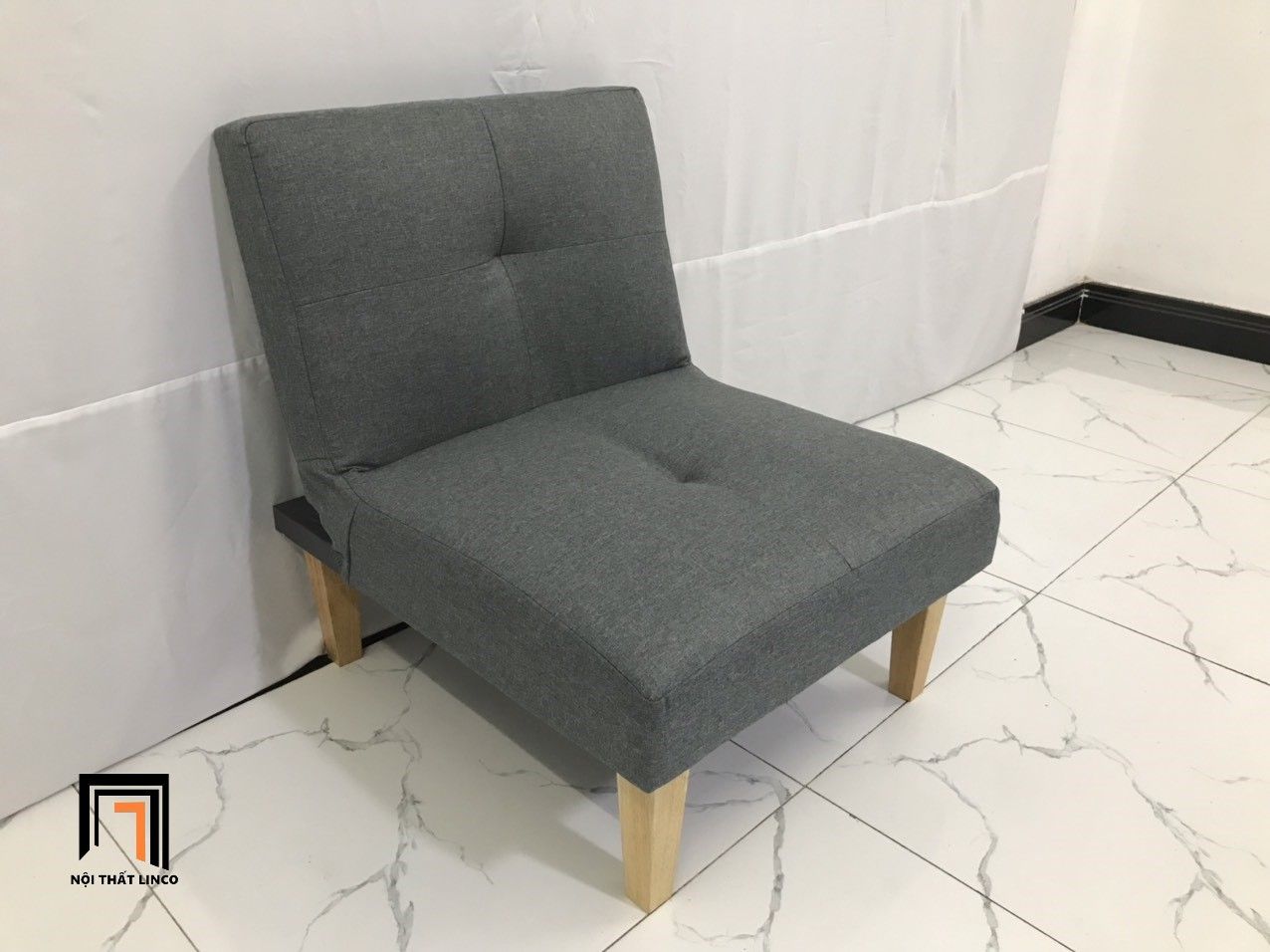 Ghế salon đơn NS01 bed xám đen nhỏ gọn giá rẻ