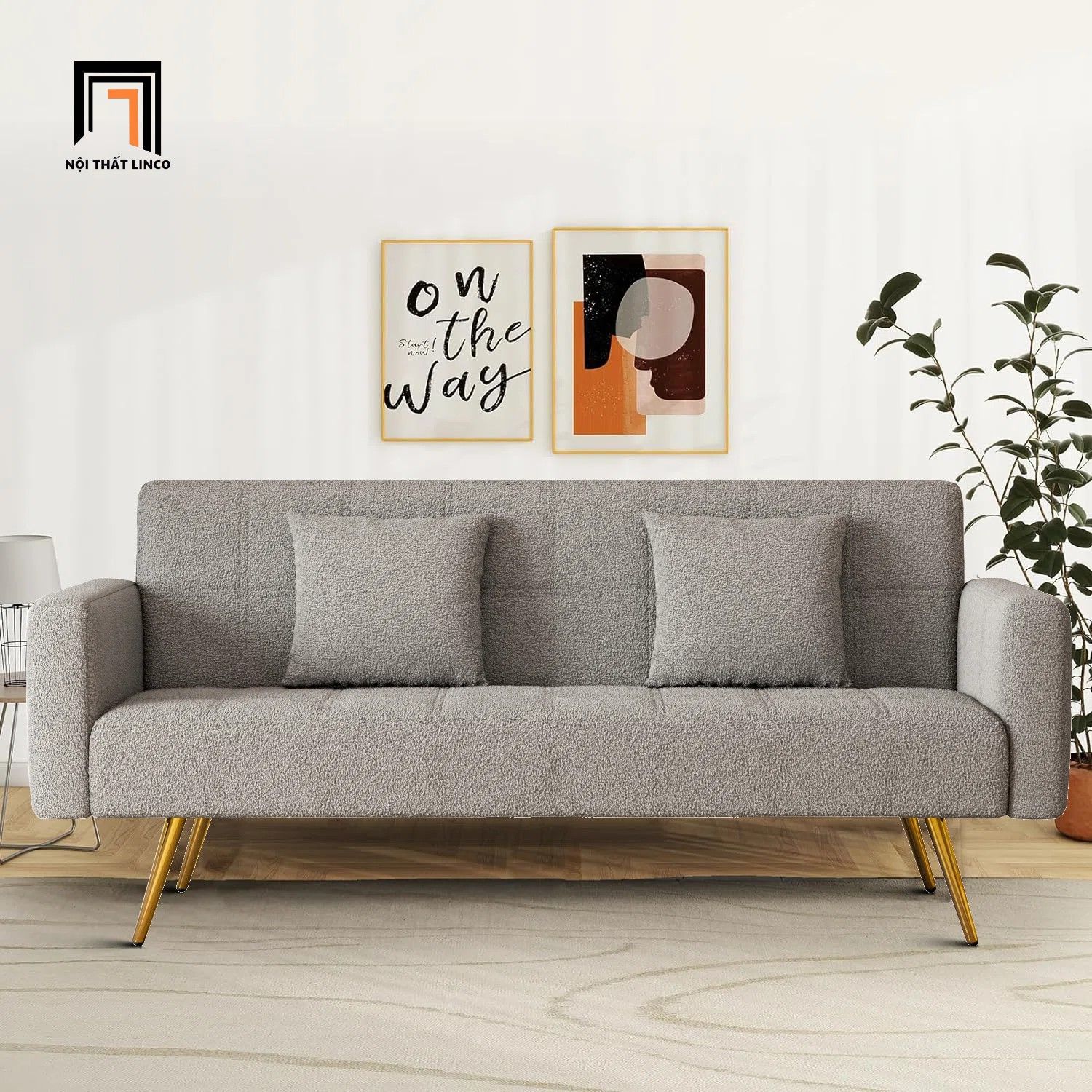 Ghế sofa giường nằm xinh xắn GB92 Zamyla dài 2m cho shop tiệm