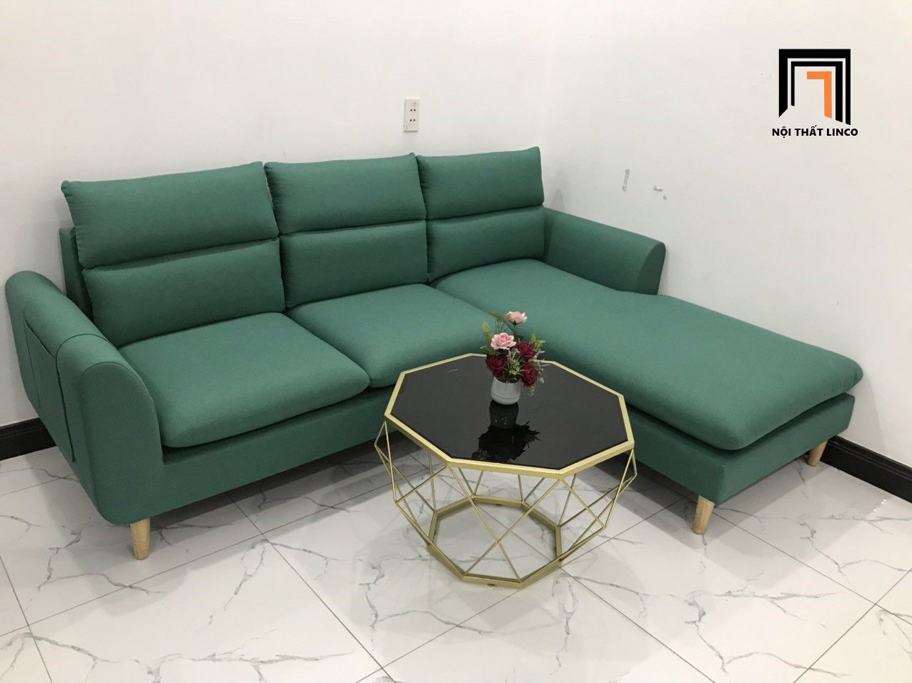 Ghế sofa góc chữ L giá rẻ 2m2 x 1m6 cho chung cư xĩnh xắn