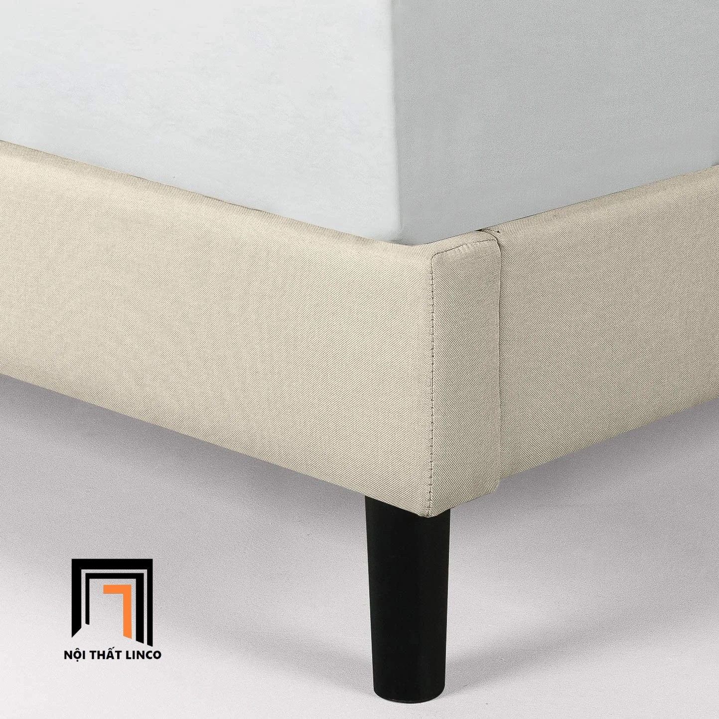 Giường ngủ bọc vải nỉ 1m6 x 2m GN8 Leonard giật nút xinh xắn