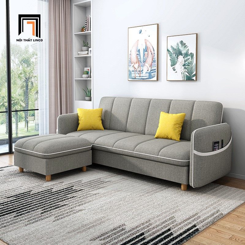 Bộ ghế sofa giường sang trọng dài 2m GB93 Cuneo kèm đôn vuông