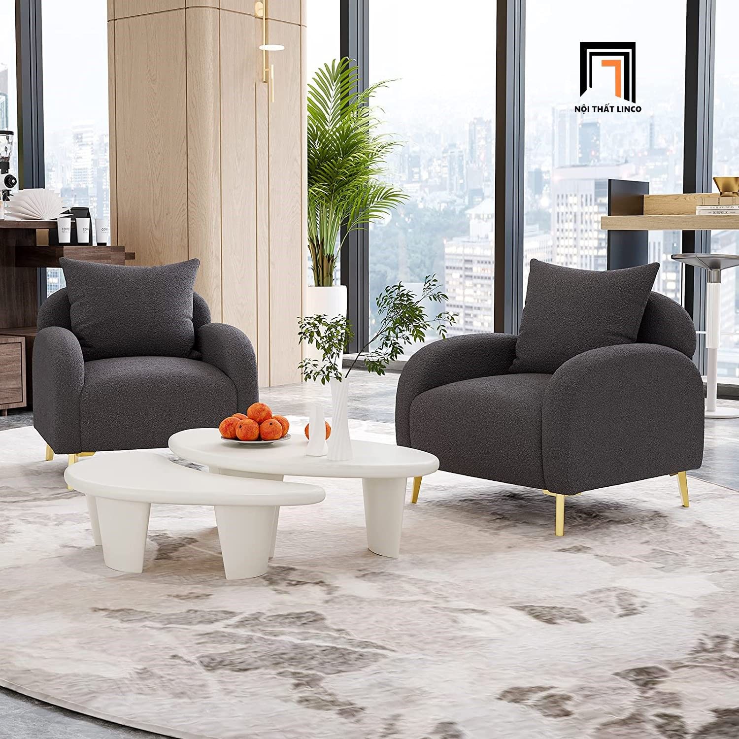 Ghế sofa đơn nhỏ xinh xắn DT31 Keeny trang trí vải nỉ