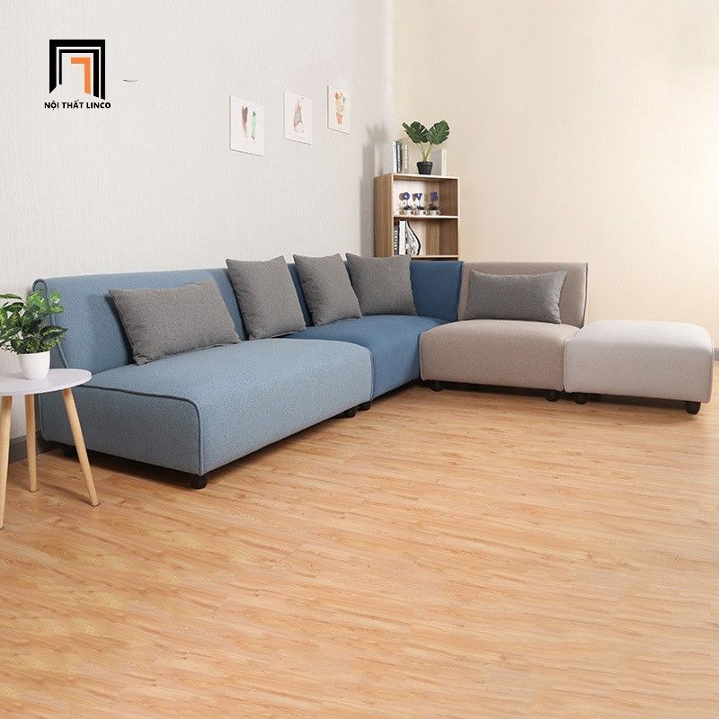 Bộ ghế sofa góc L xinh xắn GT198 Elmdon 2m2 x 2m2 phối màu vải nhung