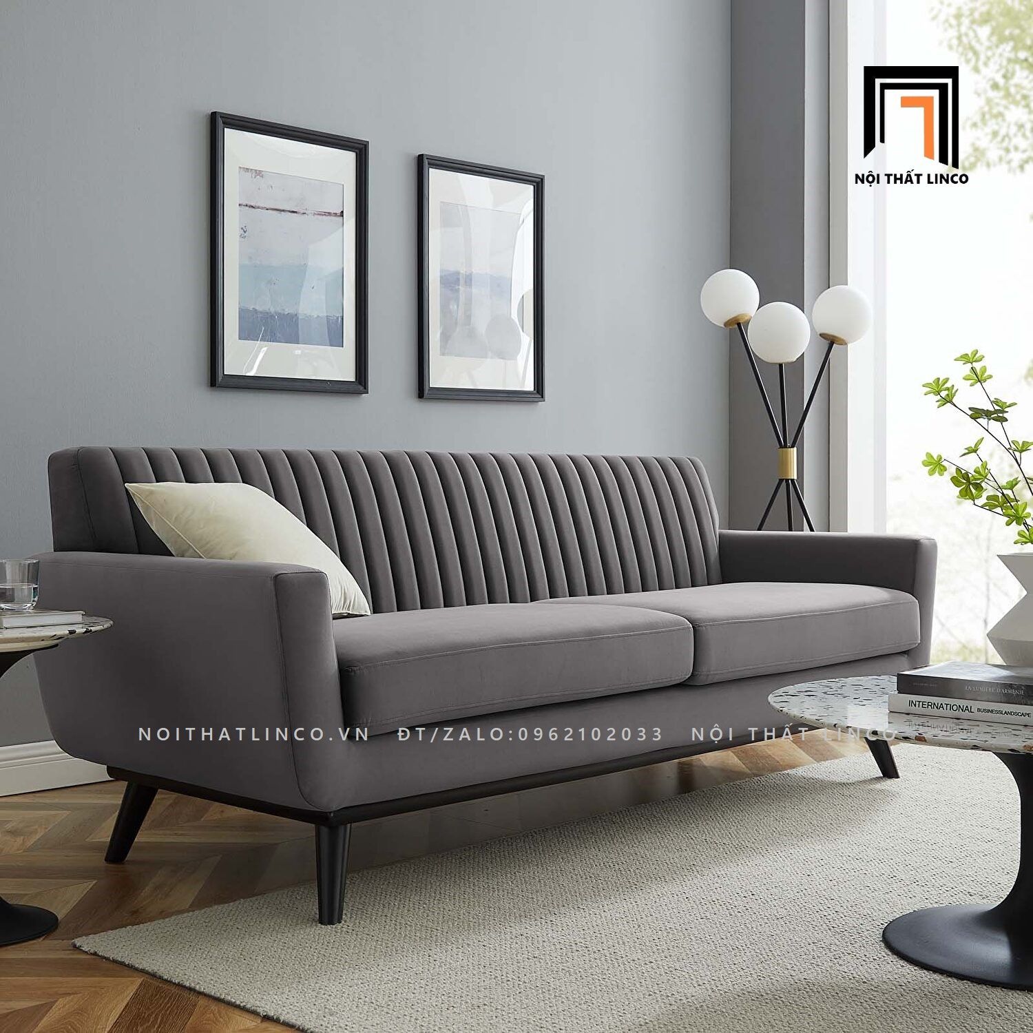 Ghế sofa băng chia múi BT108 Engage 2m vải nhung
