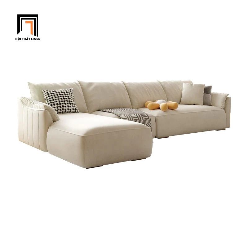 Bộ ghế sofa góc L sang trọng GT144 Bowee 2m9 x 1m6 vải cotton mềm