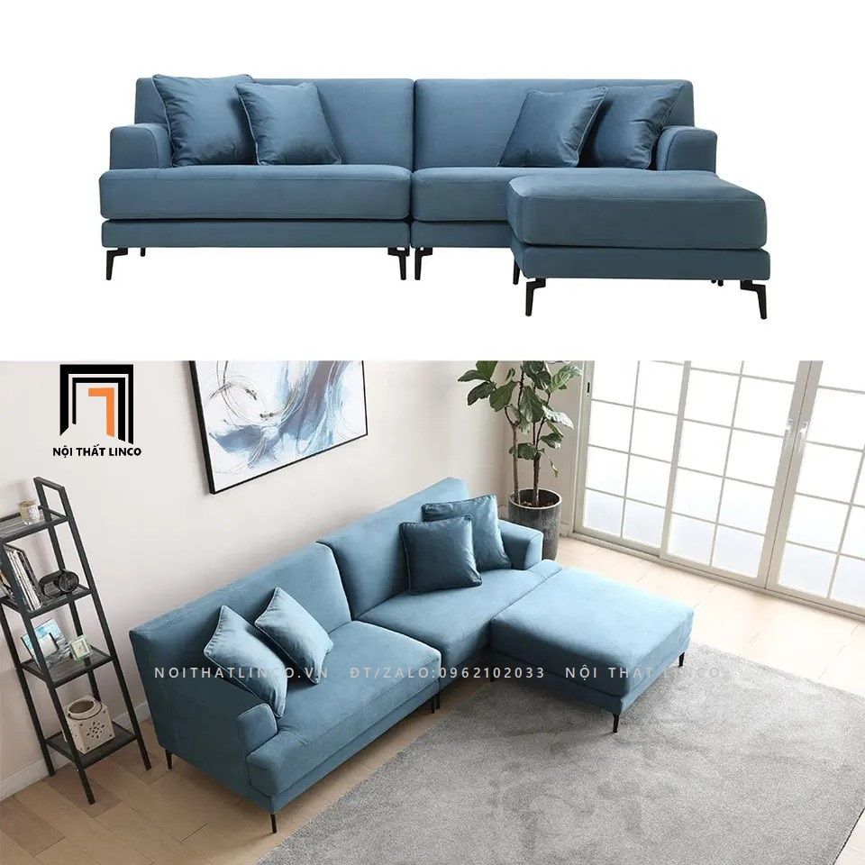 Bộ ghế sofa băng gia đình 2m2 BT76 Naby vải bố cotton