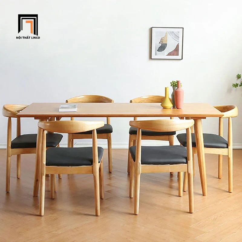 Combo bàn ghế ăn 47-KH4-G12-B108 gỗ cao su tự nhiên