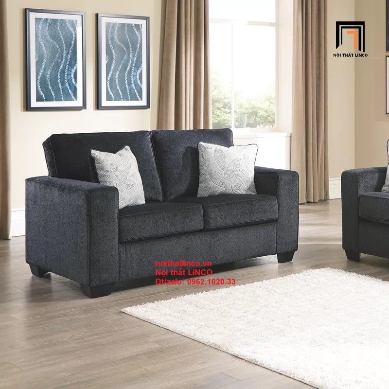 Bộ ghế sofa văn phòng PK3 Rima xám đen hiện đại