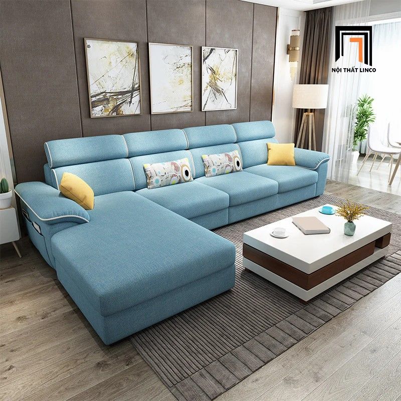 Bộ ghế sofa góc L gia đình GT178 Silverbay 3m x 1m6 vải nỉ đẹp