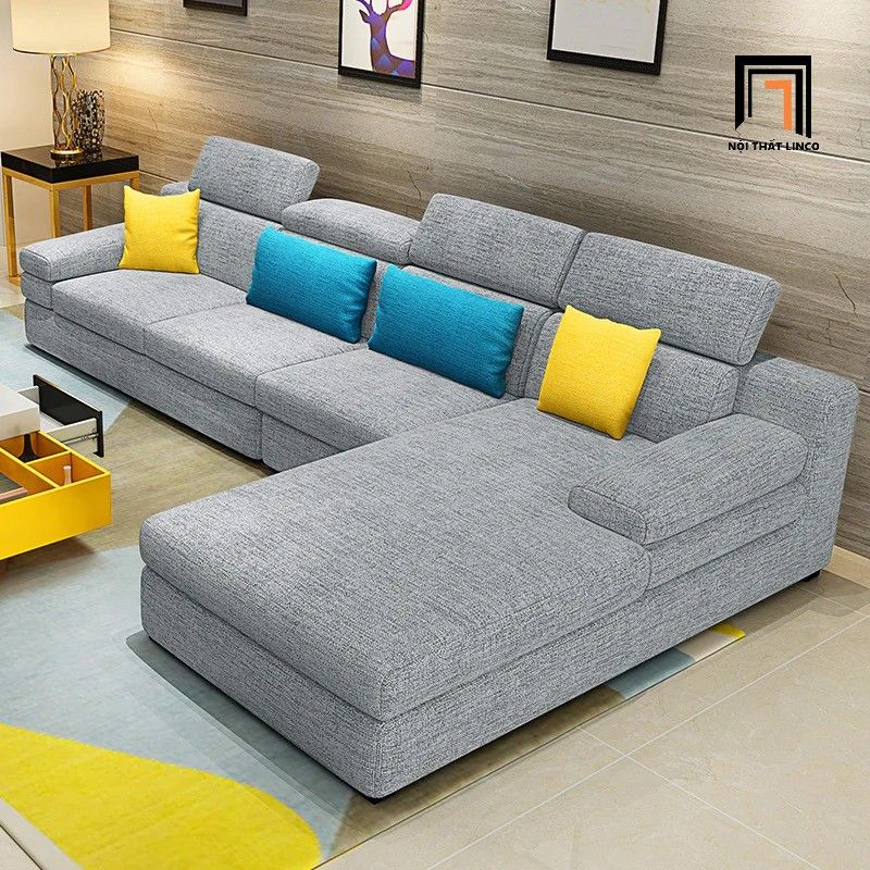 Bộ ghế sofa góc L lớn GT108 Garcia 3m2 x 1m8 vải nỉ