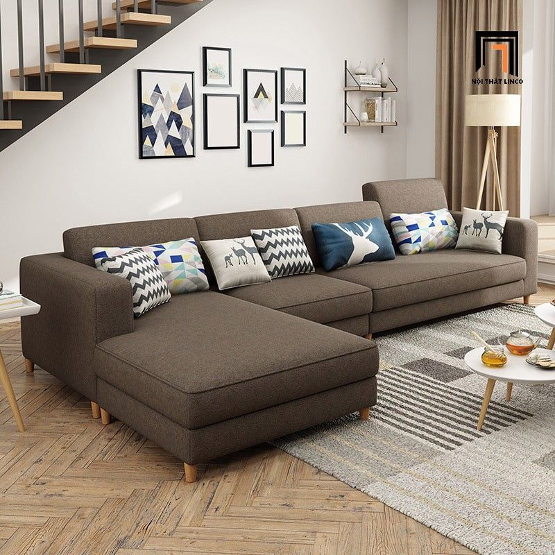 Bộ ghế sofa góc L 3m x 1m6 GT161 Charles phòng khách hiện đại
