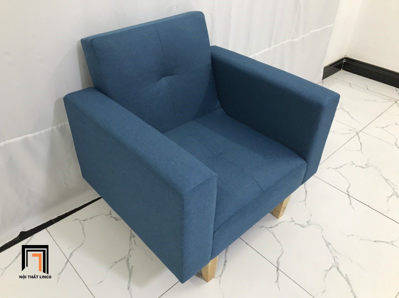 Ghế sofa đơn gấp gọn NS02 màu xanh dương giá rẻ