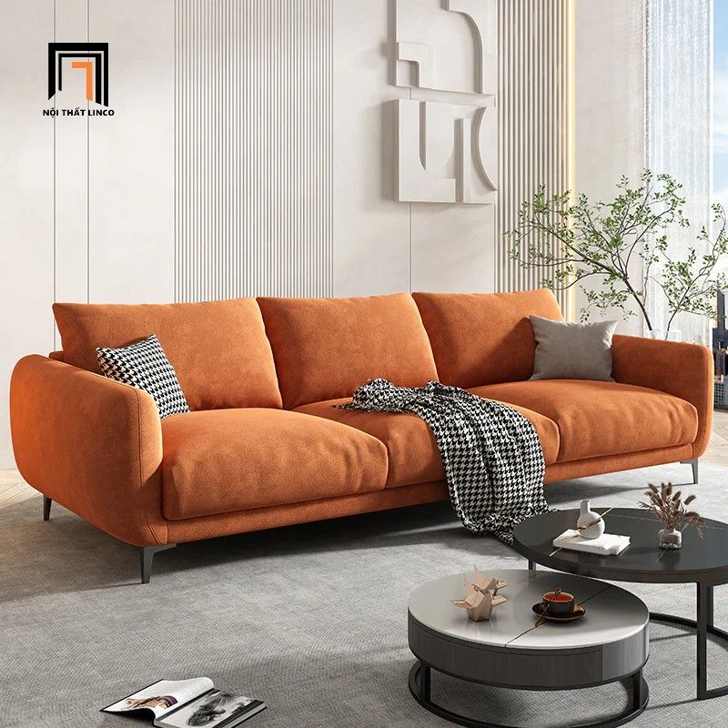 Ghế sofa băng dài 2m1 BT272 Sydney vải nỉ nhung hiện đại