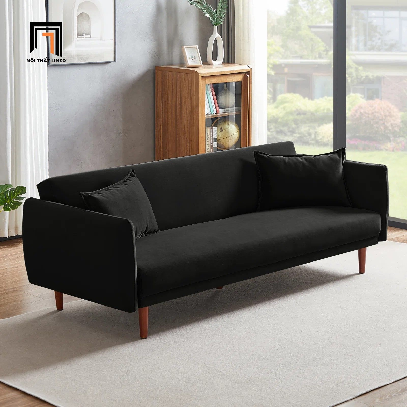 Ghế sofa giường xinh xắn 1m9 GB45 Cancio vải nhung nỉ