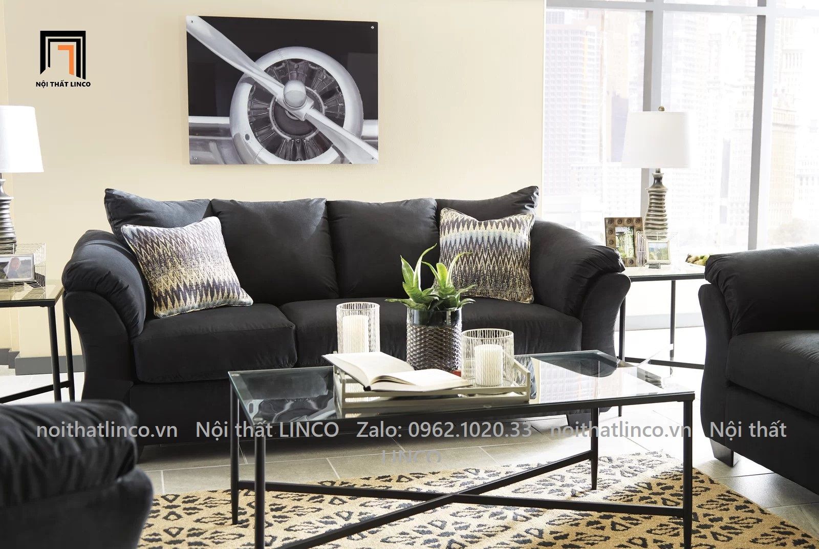 Ghế sofa băng phong cách Âu Mỹ dài 2m1 BT34-Darcy sang trọng