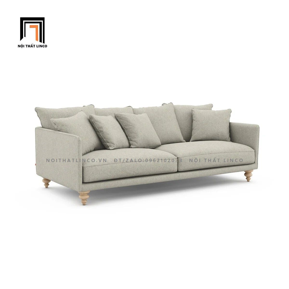 Ghế sofa băng thư giãn dài 2m BT93 Lazare màu xám trắng