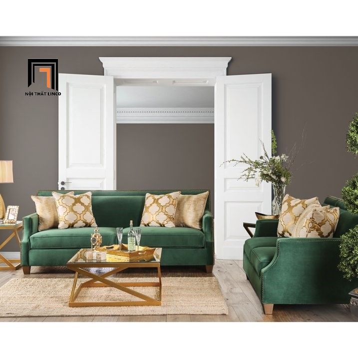 Ghế sofa băng đính nút cao cấp BT317 Yazzie dài 1m9 vải nỉ nhung