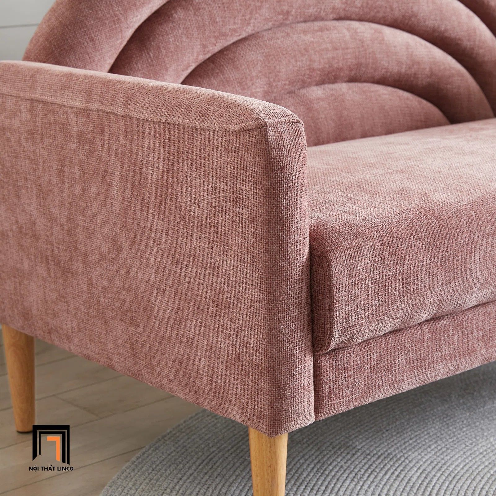 Ghế sofa băng cong xinh xắn BT184 Michala 1m6 vải nỉ