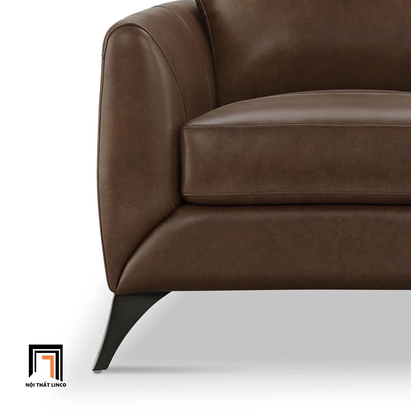 Ghế sofa đơn hiện đại DT48 Ahmara da công nghiệp màu nâu