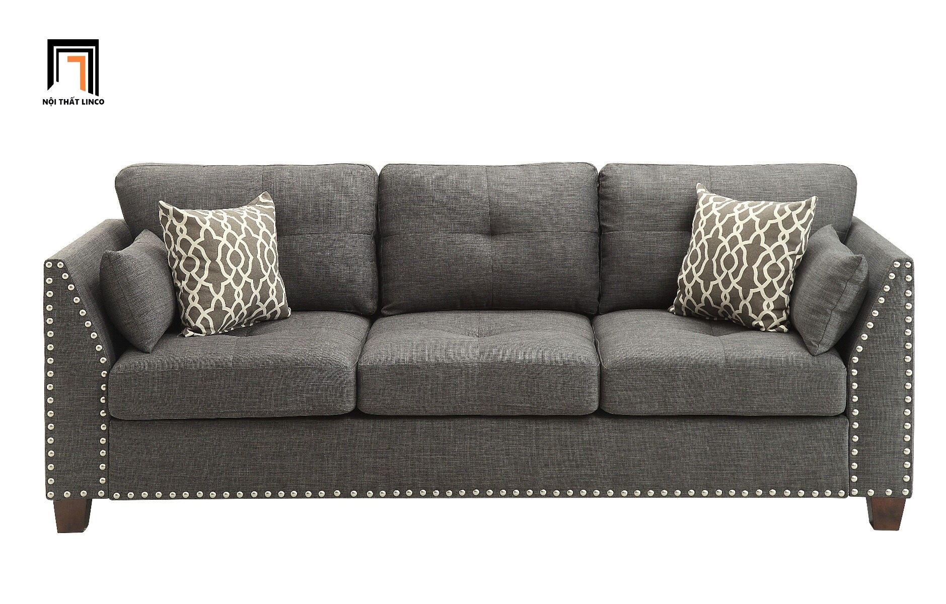 Set ghế sofa gia đình giá rẻ KT44 Laurissa xám lông chuột
