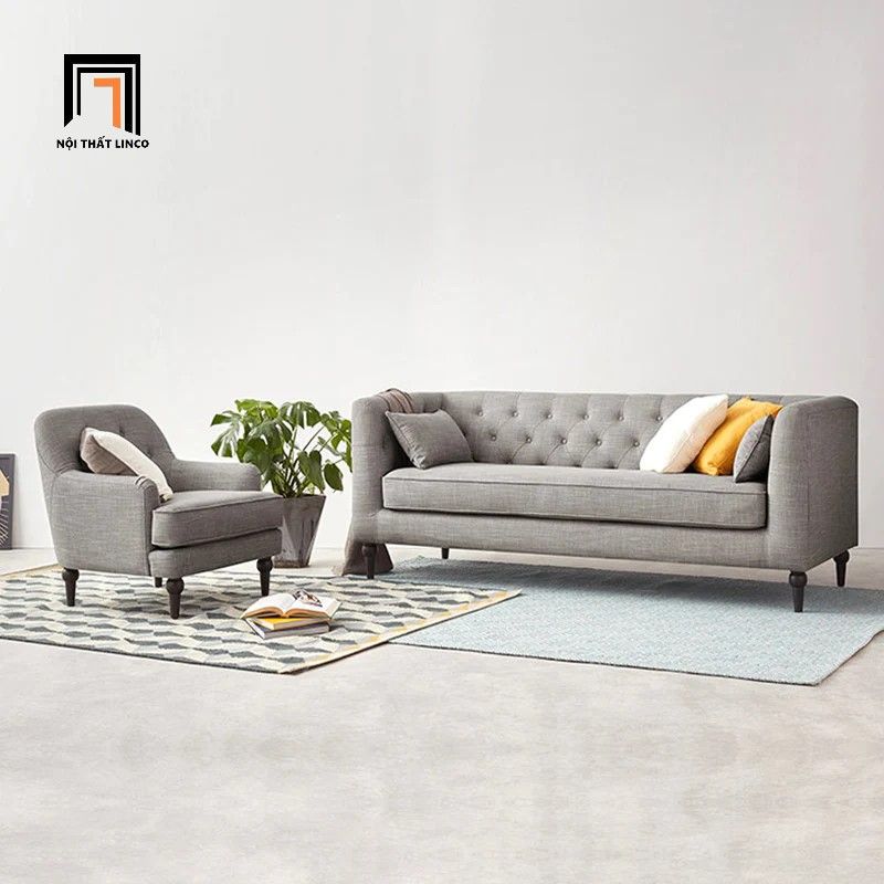 Ghế sofa băng tân cổ điển BT288 Wright 2m1 giật nút sang trọng