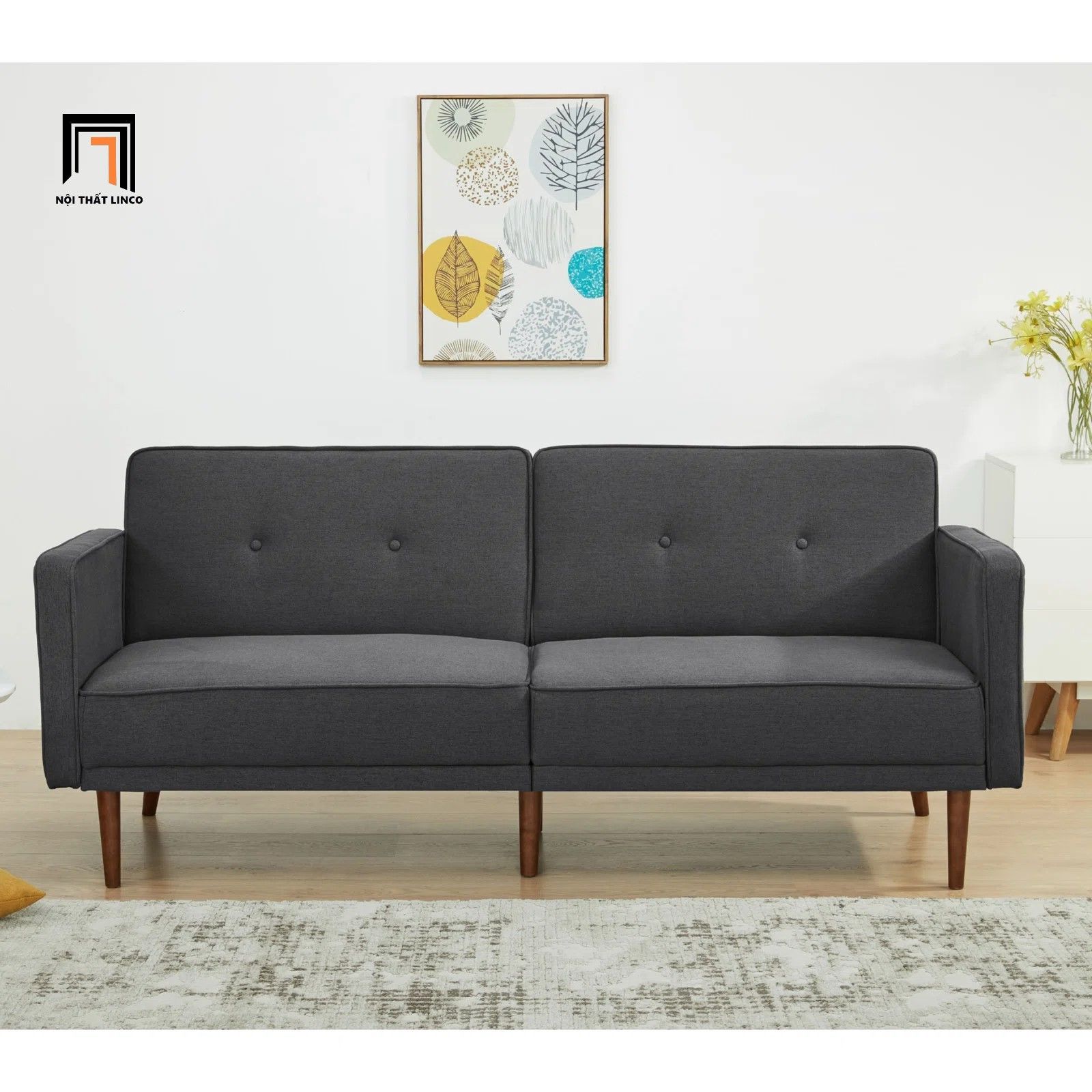 Ghế sofa giường nằm 1m8 GB44 Ellen cho văn phòng nhỏ gọn