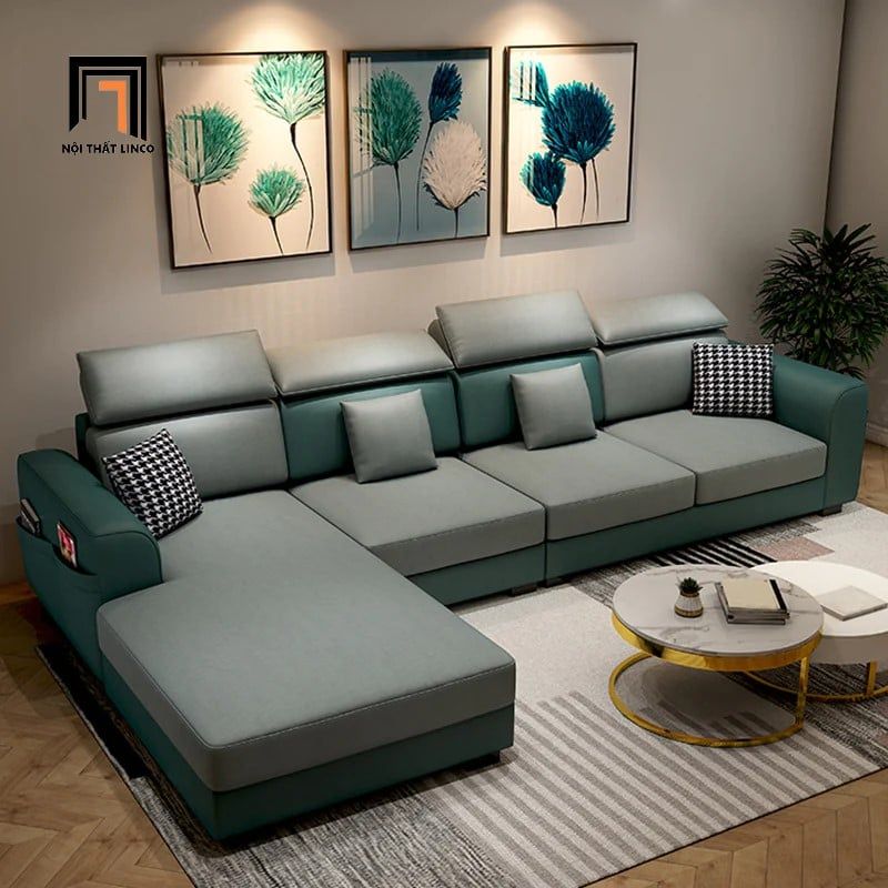 Bộ ghế sofa góc chữ L sang trọng GT140 Murdo 2m8 x 1m6 da giả