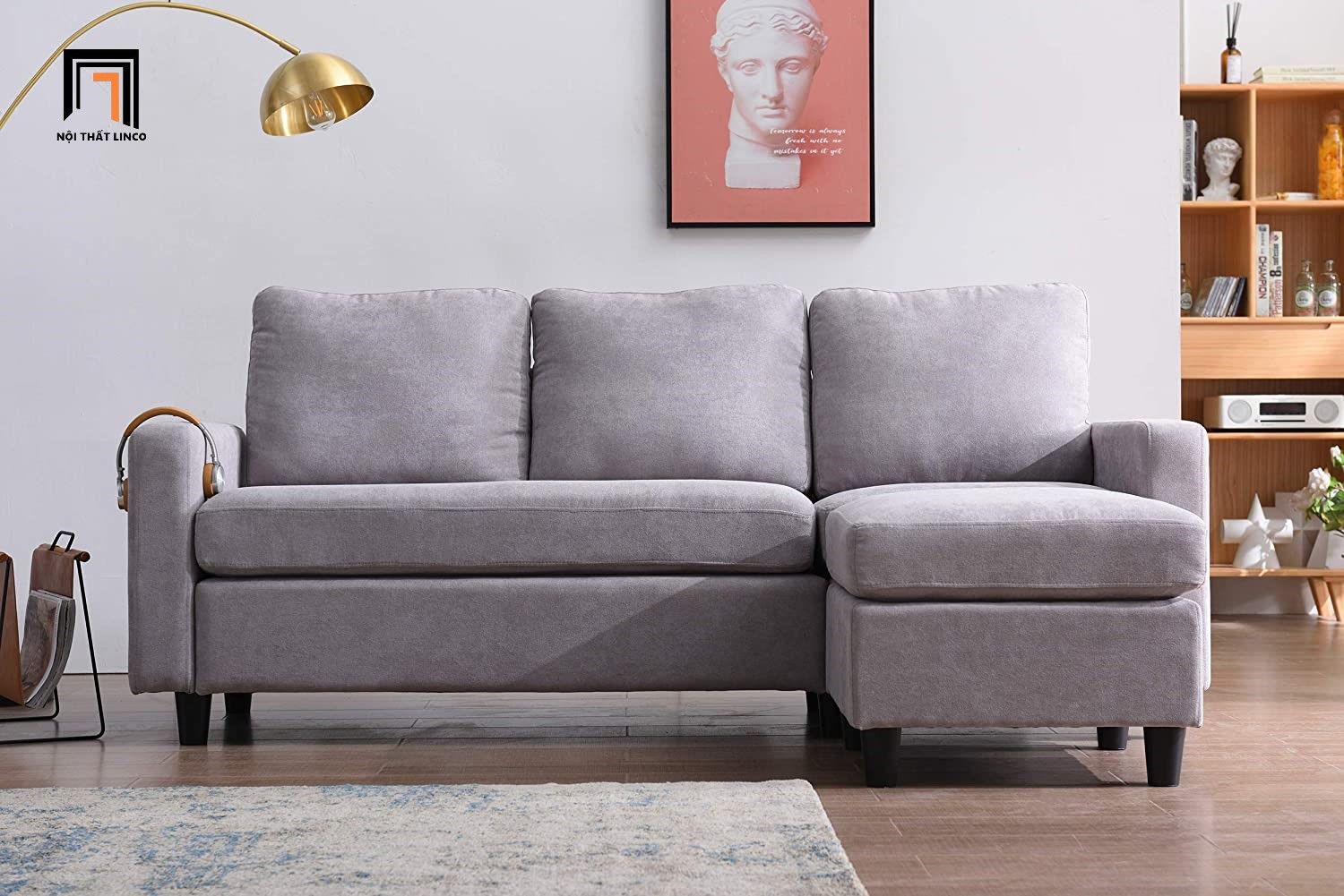 Bộ ghế sofa băng kèm đôn vuông BT314 Cambell dài 2m2 giá rẻ
