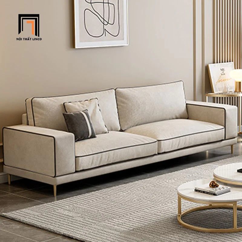 Bộ ghế sofa gia đình xám trắng KT78 Dakota vải nỉ bố