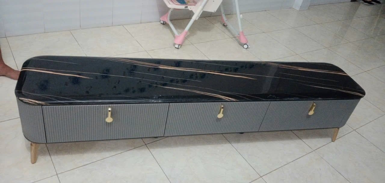 Kệ tivi phòng khách gia đình dài 2m 8-GF mặt đá ceramic đen