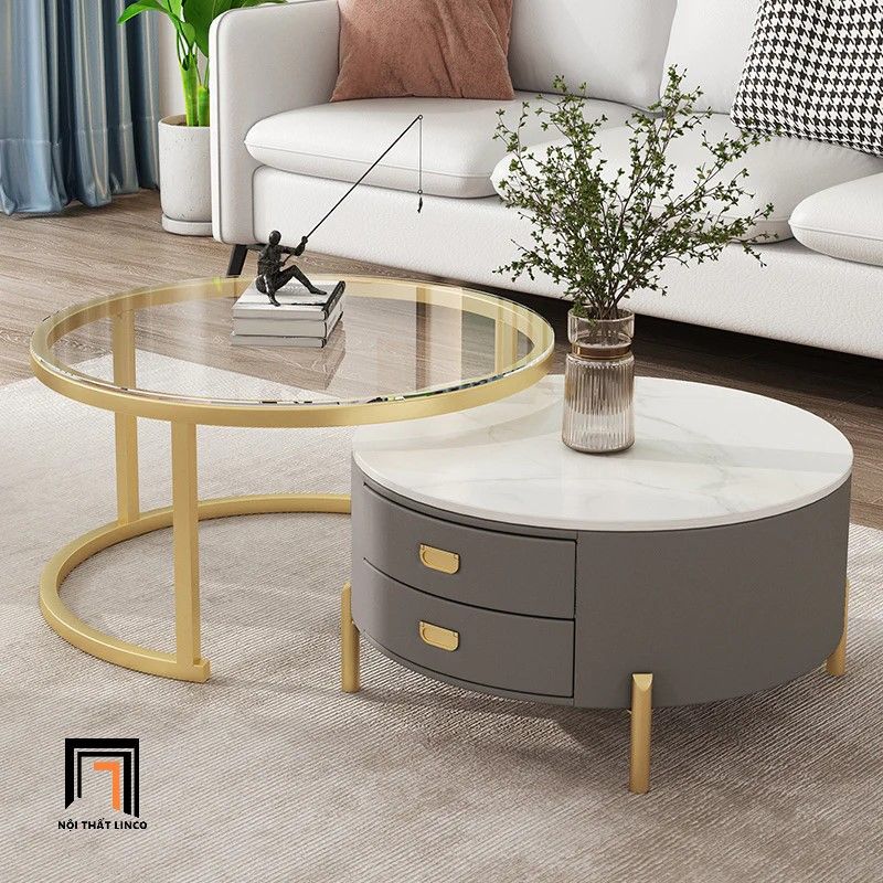 Cặp bàn tròn sofa phòng khách BSF3 Como căn hộ chung cư