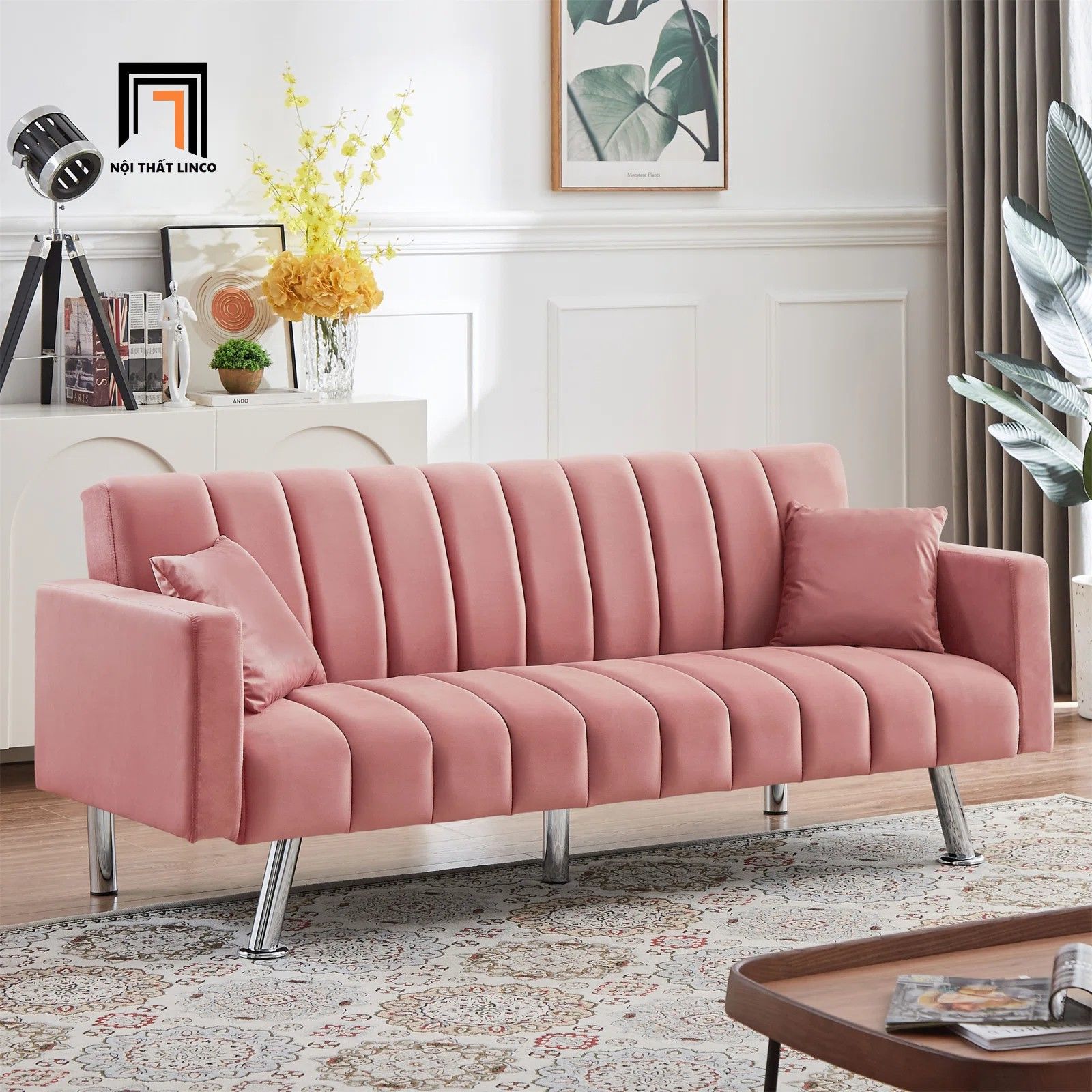 Ghế sofa giường nằm đa năng GB28 Jacquill dài 2m vải nhung