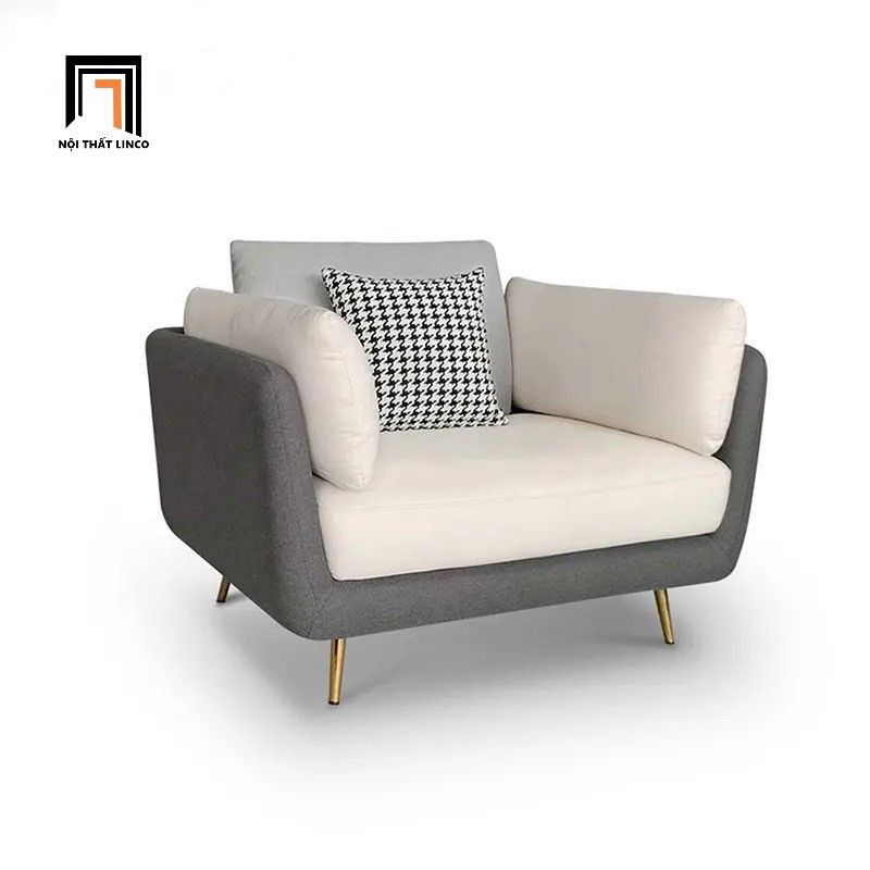 Ghế sofa đơn nhỏ gọn DT58 Mixco phối màu xám đẹp