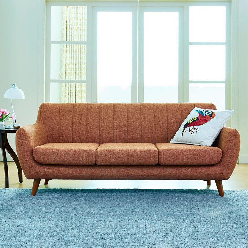 Ghế sofa băng vải nỉ BT299 Iscar màu cam cho shop tiệm