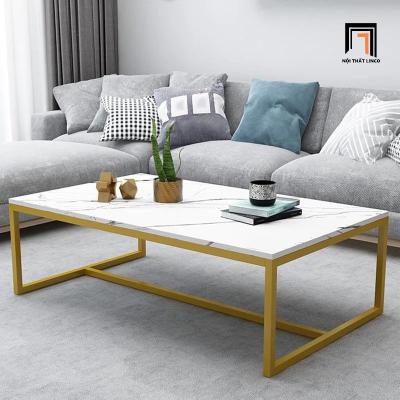 Bàn sofa mặt đá trắng BSF40 Robin 1m x 50 khung sắt sơn tĩnh điện