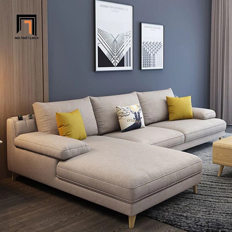 Bộ ghế sofa góc L vải nỉ GT172 Moark 2m6 x 1m8 giá rẻ