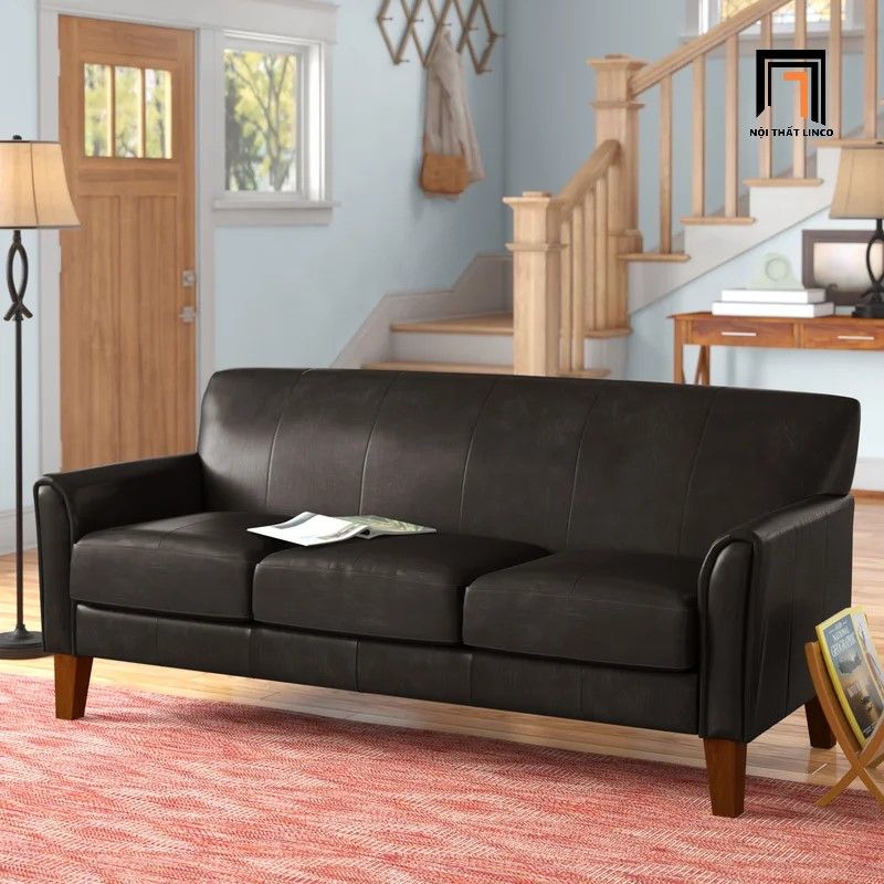Ghế sofa đơn bọc da công nghiệp DT63 Abarca màu đen